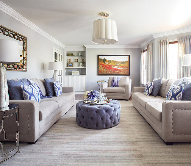 Living Room Design. Living Room Ideas. Living room with blue and white decor. #LivingRoom #LivingRoomIdeas #LivingRoomDesign #Blue/whiteDecor