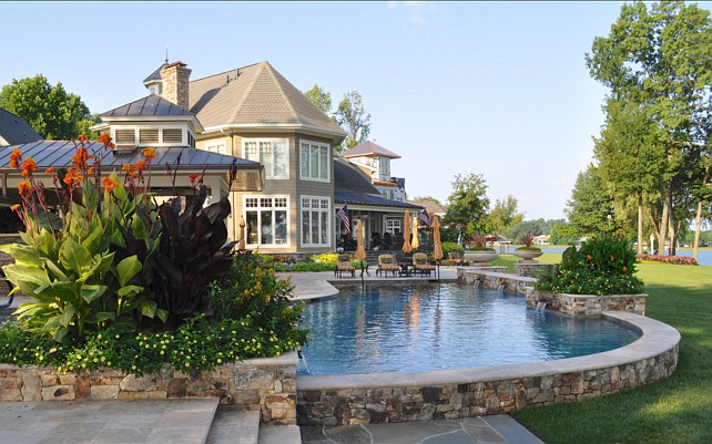 Backyard. Dream backyard with pool and waterview. Bruce Clodfelter and Associates.