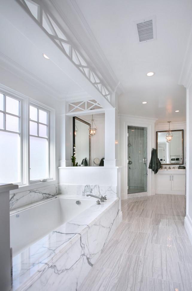 Bathroom Ideas. Marble bathroom design ideas. #Bathroom #MasterBathroom #Ensuite Fleming Distinctive Homes.