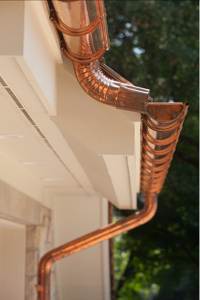 Copper gutters and dowspouts. Custom designed copper gutters and dowspouts. #Copper #gutters #dowspouts
