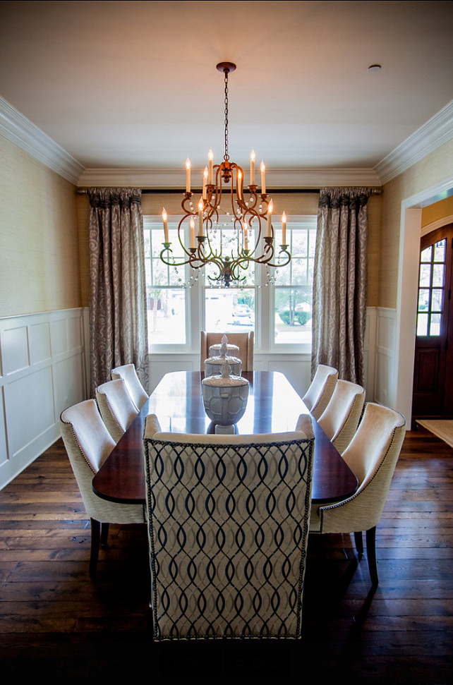 Dining Room. Dining Room Ideas. Dining Room Decor. The dining chairs are from Hickory Chair and fabric is from Kravet Couture. Chandelier is the Avignon Chandelier by Niermann Weeks. #DiningRoom #DiningRoomDecor #DiningRoomIdeas #DiningRoomFurnitureIdeas