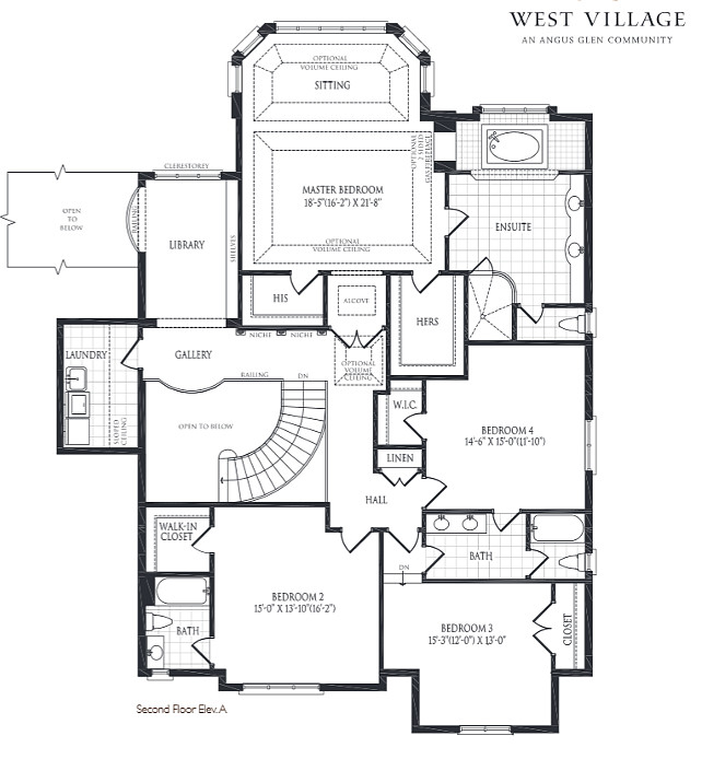 Floor Plan. House Floor Plan. Home with four bedrooms floor plan. #FloorPlan #HomesFloorPlan Designed by Kylemore Communities Custom Homes.