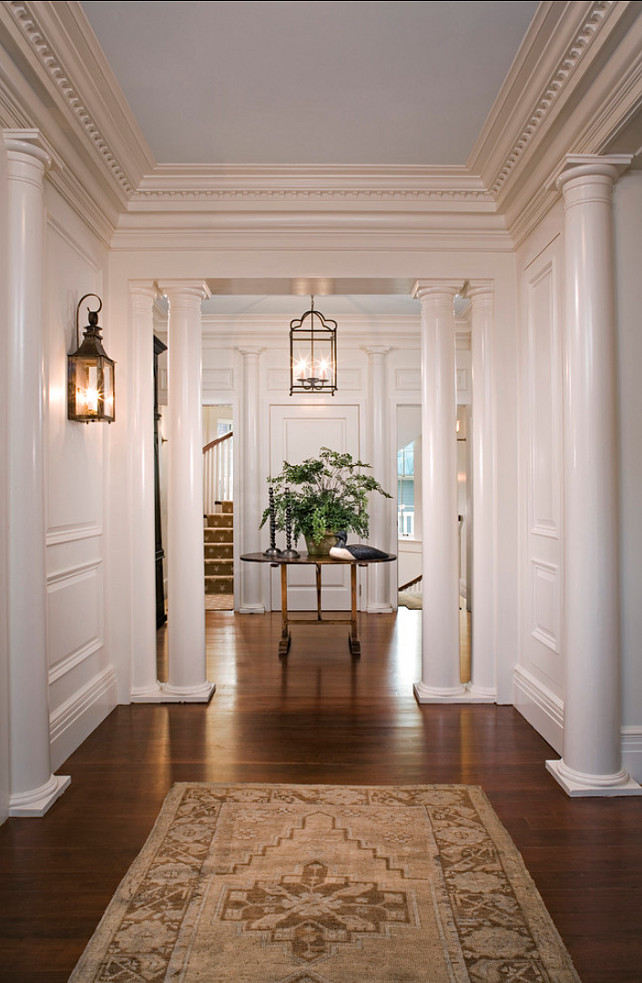 Foyer. Traditional Foyer Design. Beautiful traditional foyer. Sconces are from Charleston Lighting. #Foyer #Lightfixture #FoyerDesign #Entryway #TraditionalInteriors #EntryDesign