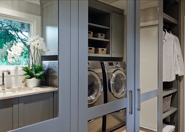 Laundry Room and Mudroom Combined. Mudroom. Laundry Room. Mudroom Cabinet Ideas. #Mudroom #LaundryRoom