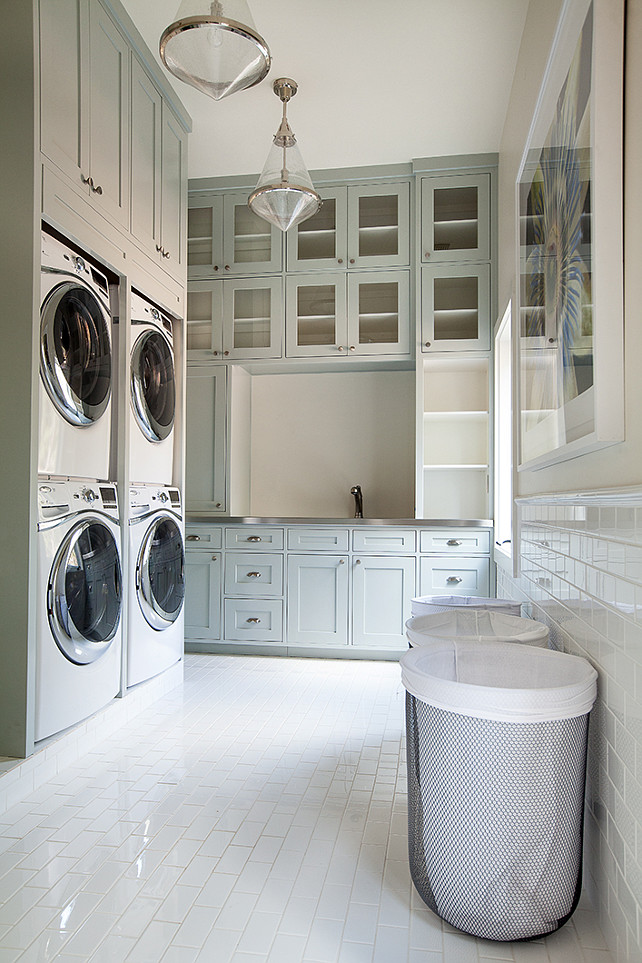 Laundry Room. Laundry Room Design. This is the ultimate in laundry room design! Great laundry room cabinet ideas and plenty of work storage. #LaundryRoom #LaundryRoomDesign #LaundryRoomDecor #LaundryRoomIdeas #LaundryRoomCabinet Tracy Hardenburg Designs.