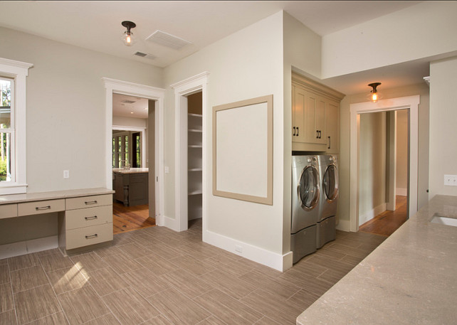 Laundry Room. Laundry Room and Mudroom ideas. #LaundryRoom Designed by Shoreline Construction and Development.