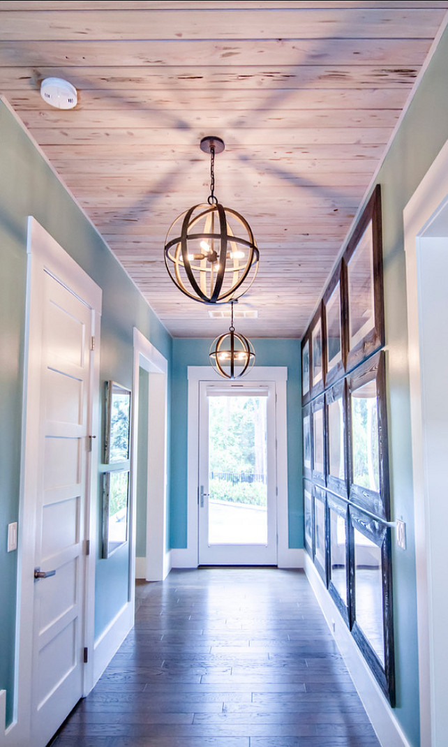 Lighting Ideas. Hallway with great lighting. Lighting is the Troy Lighting F2514 Transitional Four Light Pendant from the Flatiron Collection. #Lighting