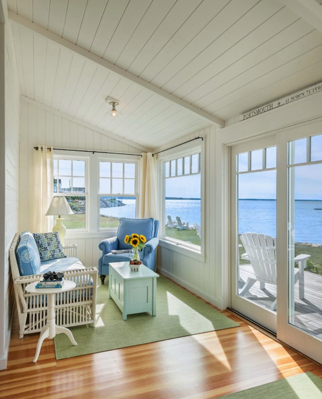 Living Room Ideas. Small Living Room Design Ideas. This cottage's living room is on the small side, but it still feels charminh with its coastal decor. #LivingRoom #LivingRoomIdeas #SmallSpaces #CottageInteriors