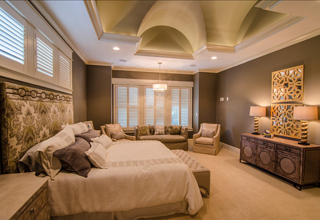 Master Bedroom. Master bedroom with sitting area and soothing paint color. #MasterBedroom