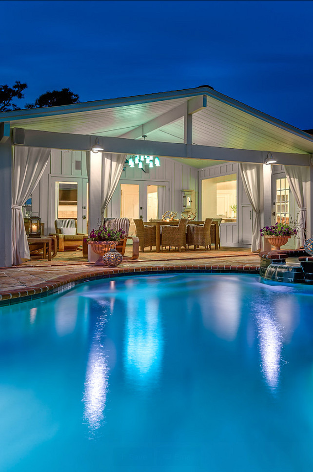 Pool. Backyard with Pool. Pool Ideas. #Pool  Beach Chic Design Interior Designers & Decorators.