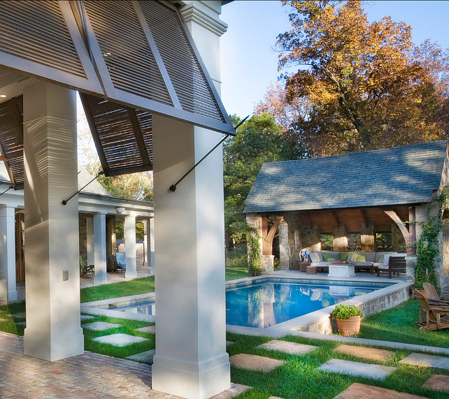 Pool. Backyard with pool and pool pavilion. Pool Ideas. #Pool #Backyard Normandy Remodeling.