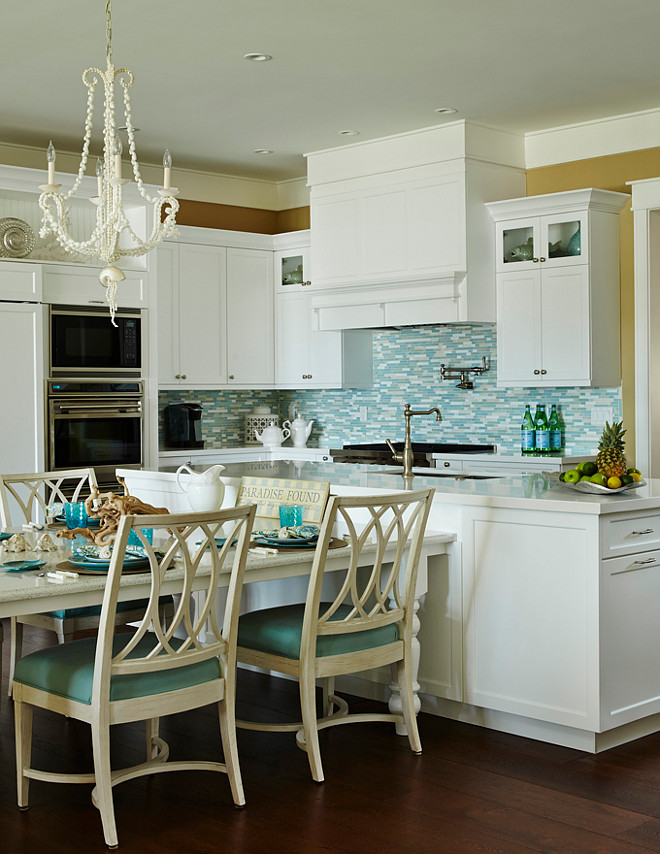 Beach House Kitchen With Turquoise Decor Home Bunch Interior Design Ideas