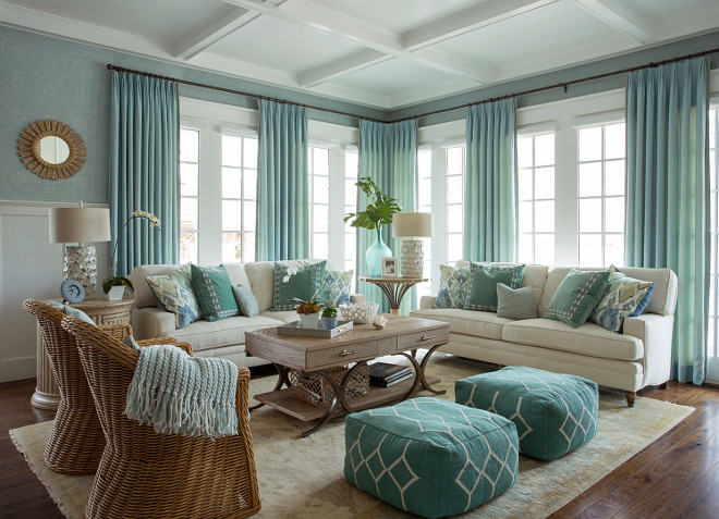 turquoise blue living room decor