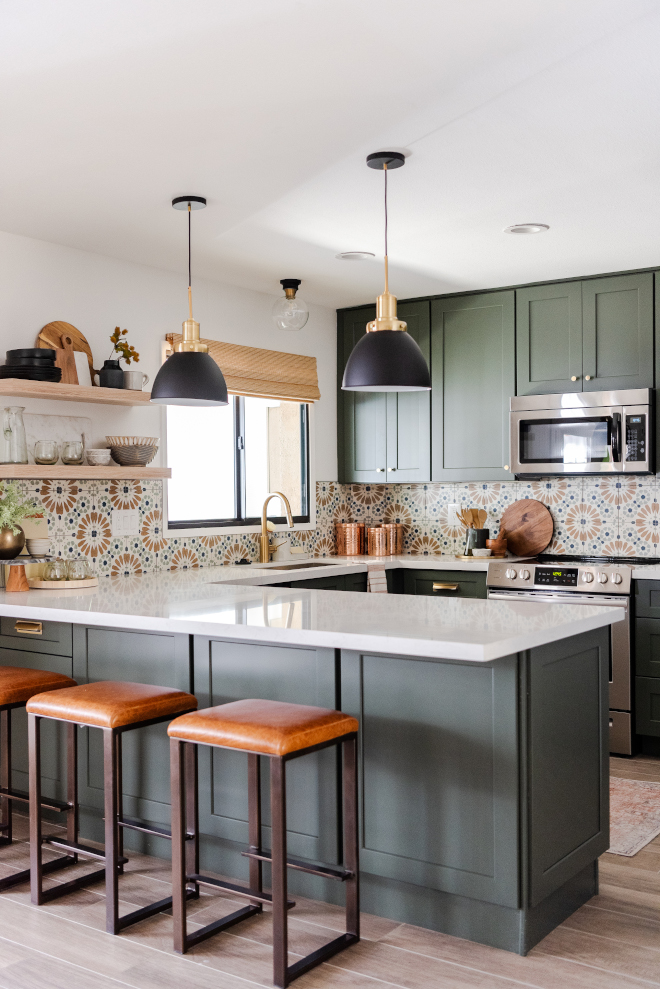 Green Kitchen Cabinet Inspiration + Best Green Paint Colors - Farmhouse  Living