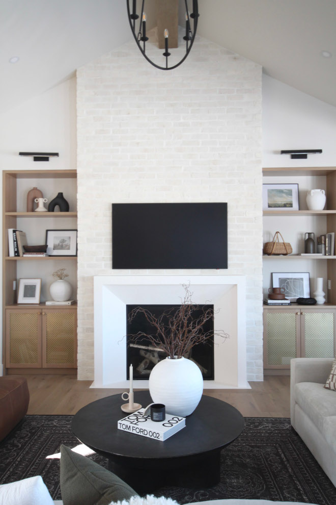 Overgrouted Brick Fireplace Fireplace Cultured Stone Cultured Brick Veneer Handmade Brick #OvergroutedBrickFireplace #Fireplace #BrickVeneer #HandmadeBrick