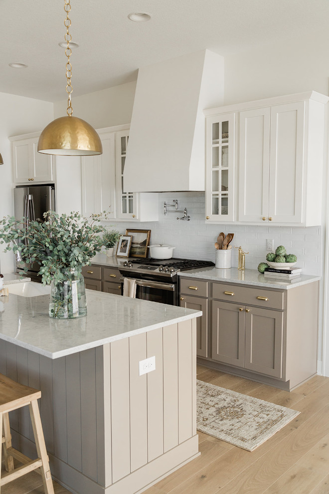 Shiplap kitchen island Kitchen island features shiplap sides and front adding interest to this two-toned kitchen Shiplap kitchen island Kitchen island features shiplap sides and front adding interest to this two-toned kitchen #Shiplapkitchenisland #Kitchenisland #shiplap #twotonedkitchen