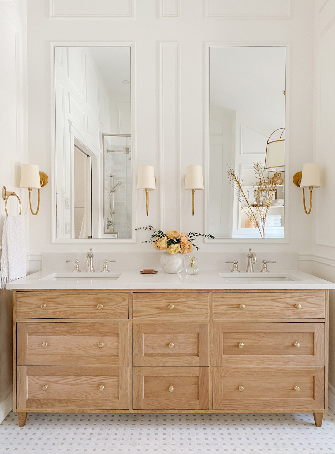 Benjamin Moore Simply White Bathroom with White Oak Vanity Benjamin Moore Simply White Bathroom with White Oak Vanity Benjamin Moore Simply White Bathroom with White Oak Vanity Benjamin Moore Simply White Bathroom with White Oak Vanity #BenjaminMooreSimplyWhite #Bathroom #WhiteOak #WhiteOakVanity