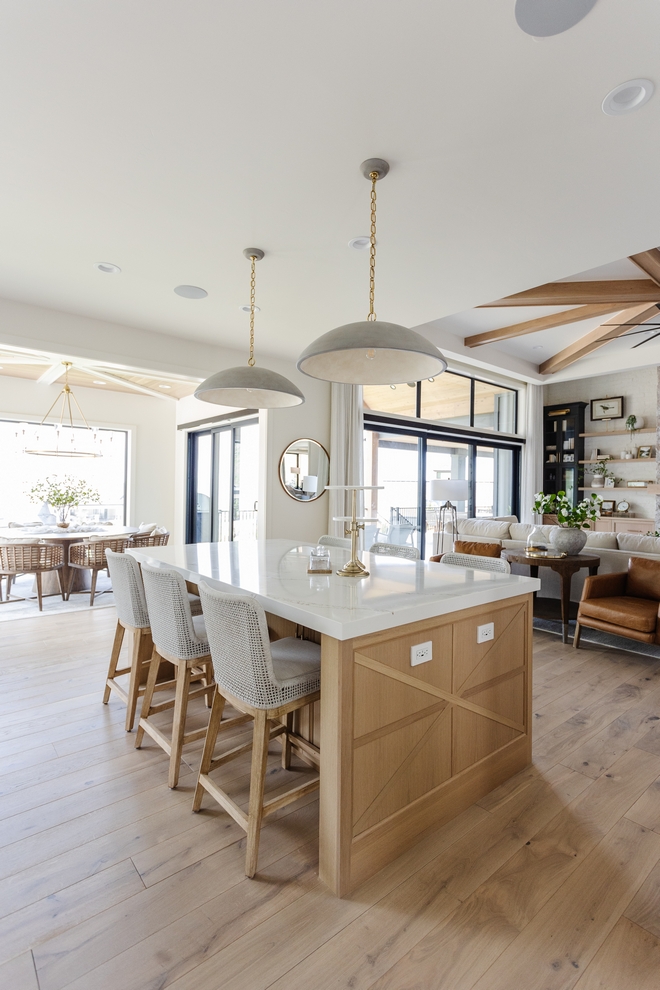 Conversational Island You can also establish a conversation island by incorporating a traditional kitchen island with seating both in front and on the sides New Kitchen Trend Conversational Island #NewKitchenTrend #KitchenTrend #ConversationalIsland