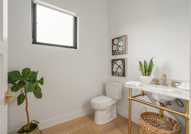 White powder room paint color Sherwin Williams Extra White White powder room paint color Sherwin Williams Extra White White powder room paint color Sherwin Williams Extra White #Whitepowderroom #paintcolor #SherwinWilliamsExtraWhite