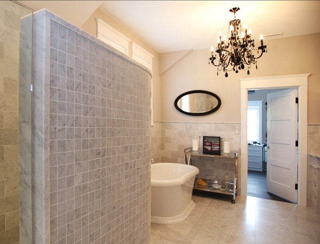 Bathroom Ideas. Bathroom with freestanding bath tub. #Bathroom #BathroomIdeas #FreestandingBathTub