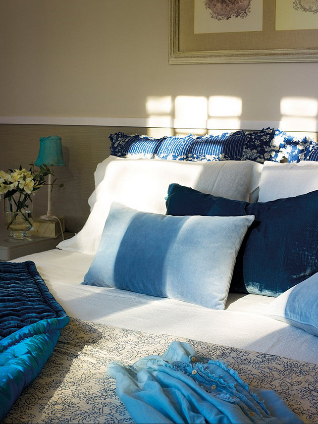 Bedroom. Bedroom Ideas. Blue and White Bedroom Design Ideas. Master Bedroom.