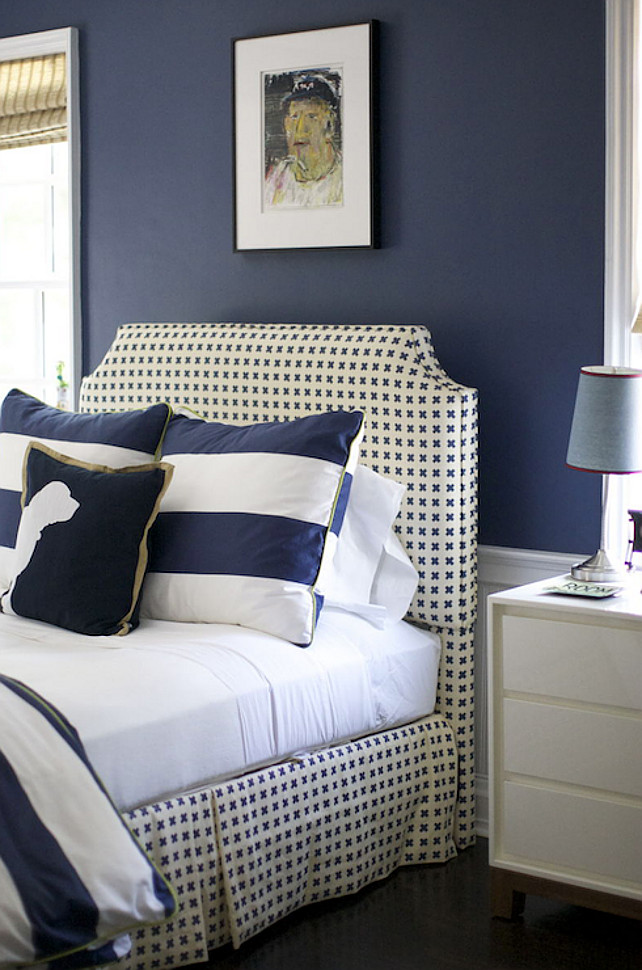 Blue and White Decor. "Navy Blue Bedroom". Bedroom with "Blue and white decor". Morrison Fairfax Interiors