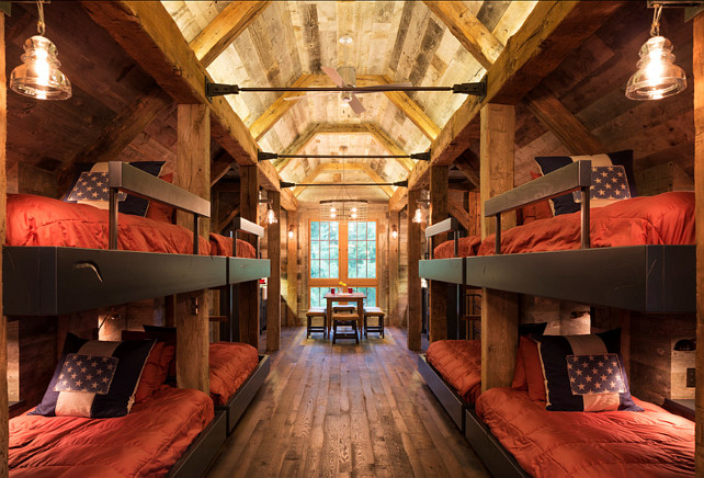 Bunk House. Rustic Bunk house with great rustic interior ideas.