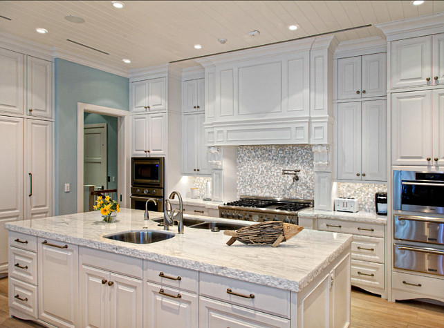  Kitchen Countertop. Chiseled edge countertop. Beautiful Chiseled edge white marble countertop