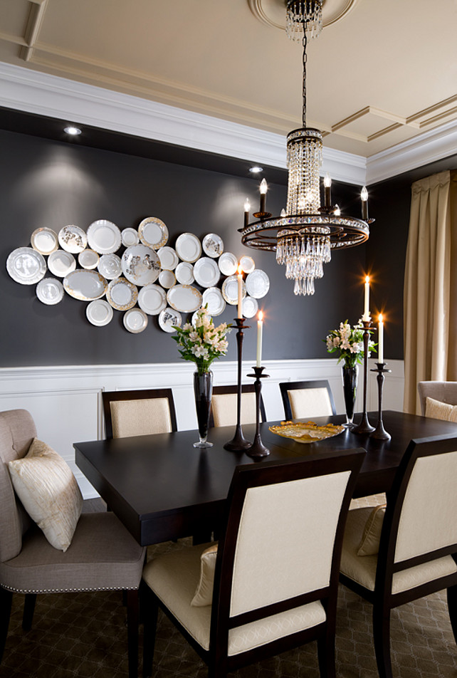 Dining Room Furniture and Lighting Ideas. Tailored Dining Room with beautiful chandelier and tailored furniture and decor. #DiningRoom #Furniture #Lighting Designed by Jane Lockhart.