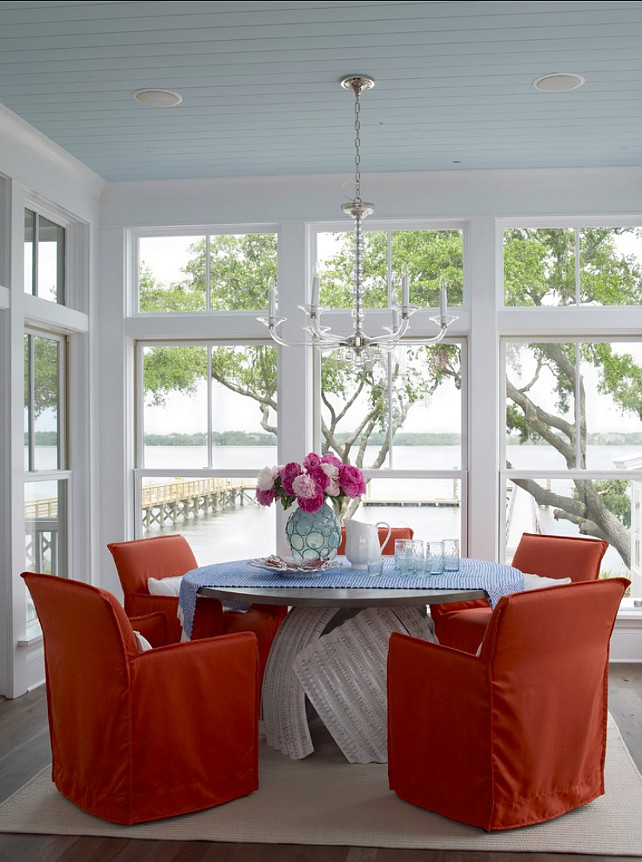 Dining Room. Casual Dining Room. Coastal Dining Room. Dining Room Ideas. Dining Room Furniture. "Piazza blue by Sherwin-Williams" #DiningRoom #DiningRoomDesign #DiningRoomIdeas #DiningRoomFurniture