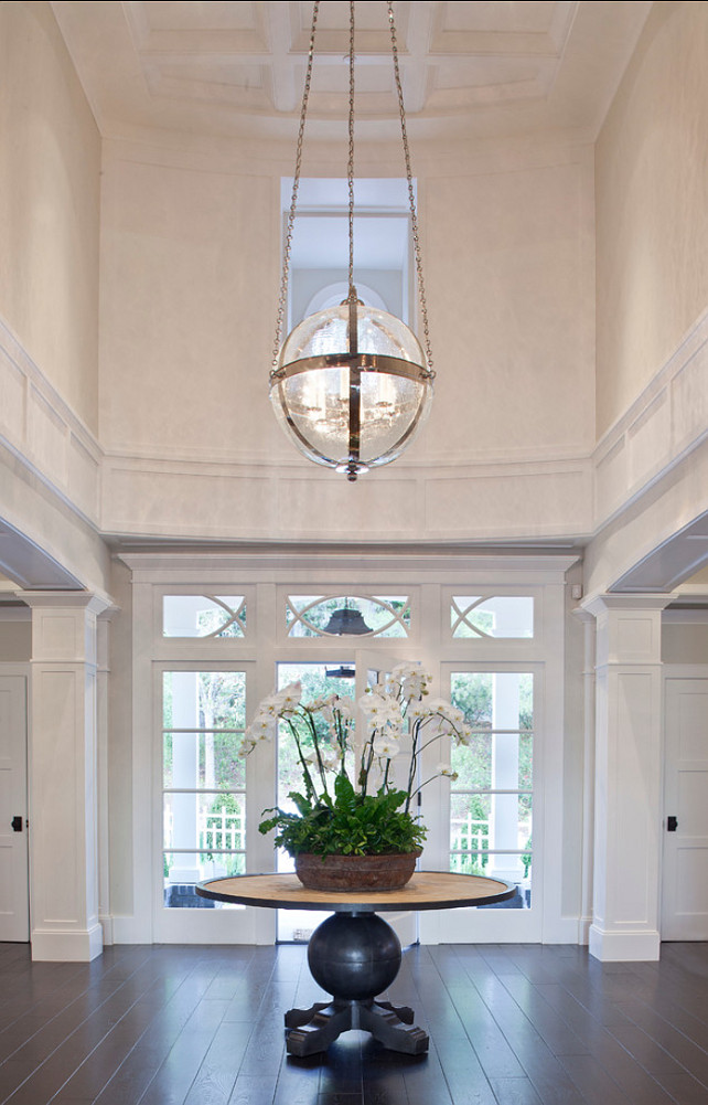 Foyer. Entryway Foyer Design. Entryway Foyer Ideas. Entryway Foyer with dark hardwood floors and neutral wall paint color. #Foyer #Entrway #FoyerDesign #EntrywayDesign