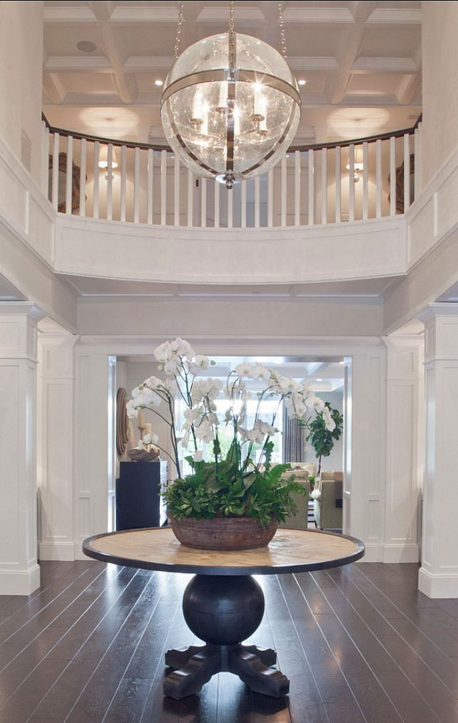 Foyer. Foyer Decor Ideas. Foyer Furniture. Coffered Ceiling Foyer. Foyer Decor. #Foyer