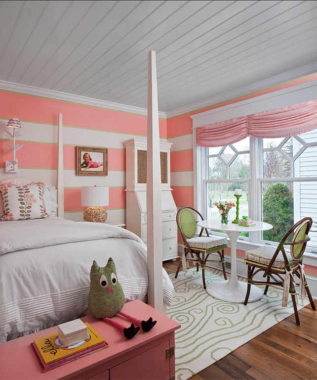 Kids Bedroom Decor. Girls Bedroom design with great decor ideas. #KidsBedroom #KidsBedroomDecor #KidsBedroomDesign Designed by Cottage Company Interiors.