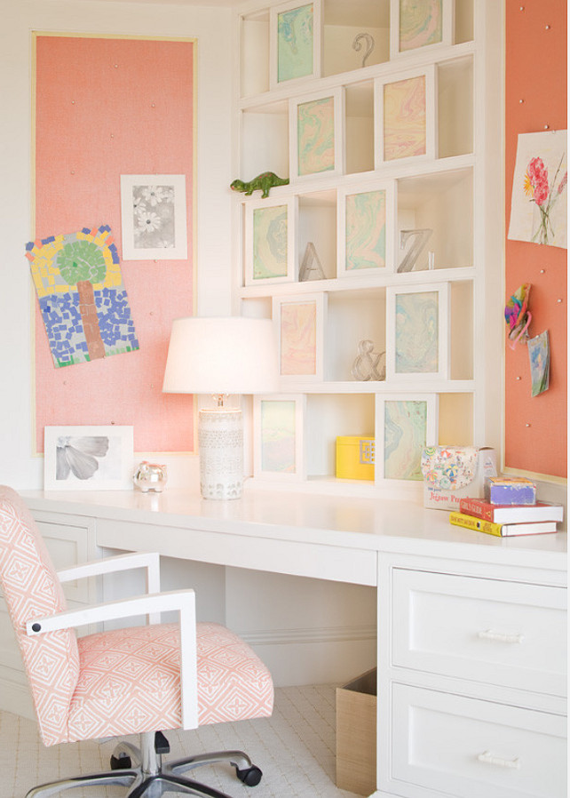Kids Bedroom Decor. Kids Decor Ideas. Kids Built-in Desk. #BuiltinDesk #KidsDecor #KidsInteriorIdeas Alice Black Interiors.