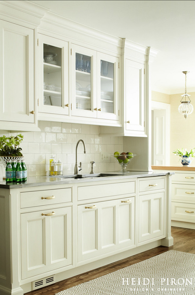 painted off white kitchen cabinets