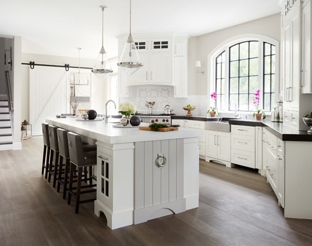 Kitchen. Transitional Kitchen. Transitiona kitchen design with white cabinets and gray island. #Kitchen #TransitionalKitchen #TransitionalKitchenDesign #TransitionalKitchenIdeas
