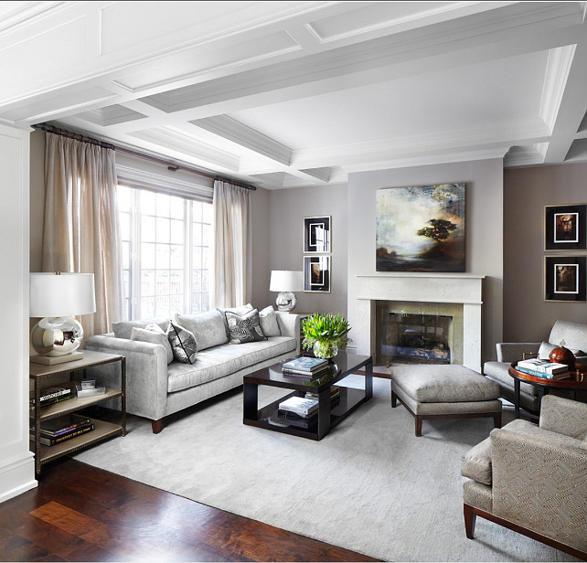 Living Room. Living Room Decor. Gray Living room with transitional decor. #LivingRoom