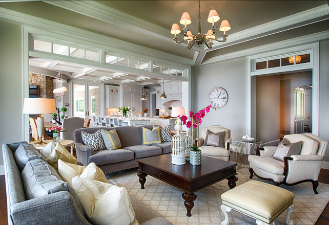 Living Room. Living Room Design Ideas. Living Room Decor. Living room with neutral color palette and soothing decor. Gray Living Room . Light fixture is the "Alexa Hampton Myrna Chandelier".#LivingRoom #LivingRoomDesign #LivingRoomIdeas #LivingRoomDecor #LivingRoomFurniture