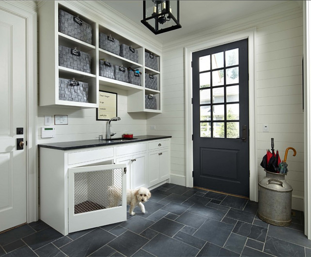 Mudroom. Mudroom with dog house. #Mudroom Murphy & Co. Design.