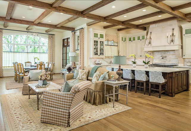 Family Room open to kitchen design ideas. Great family room open to kitchen.