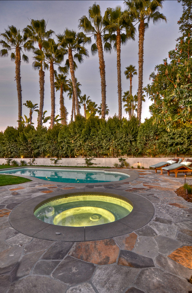 Pool Ideas. Beautiful backyard with pool and spa. #Pool #PoolIdeas #backyard
