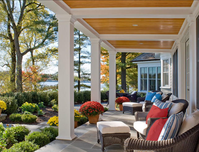 Porch Ideas. Beautiful porch decorarting ideas. The porch floor is blue stone. #Porch #PorchIdeas #PorchDecor