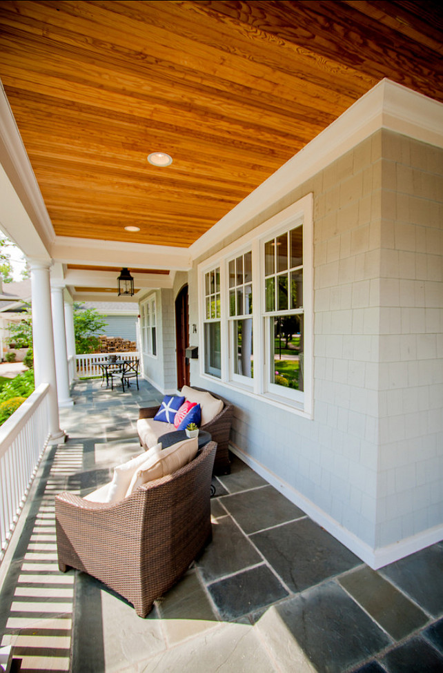 Porch. Porch Ideas. Front Porch Decorating Ideas. The flooring in this front porch is bluestone. #Porch #FrontPorch #PorchDecoratingIdeas #PorchDesign #Bluestone