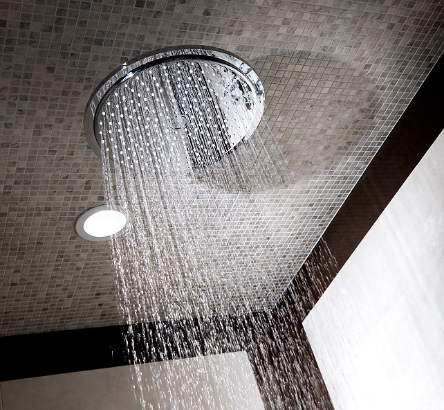 Rain Shower. Rain Shower Ideas. #Bathroom #ShowerIdeas #Rainshower Designed by Jane Lockhart.
