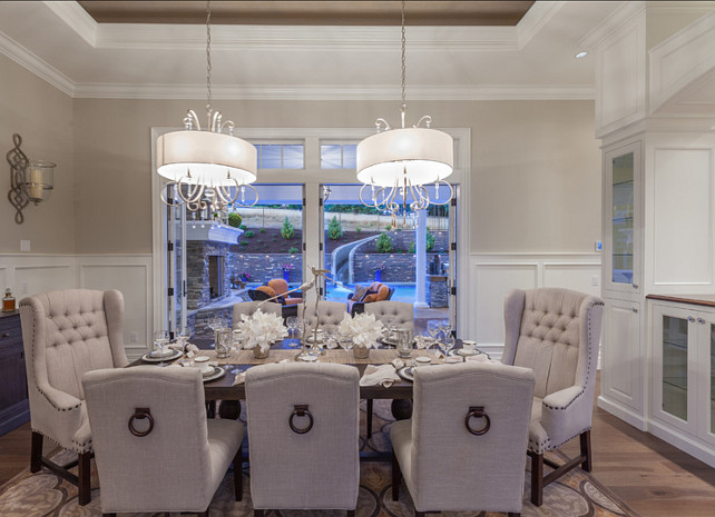 Dining Room. Dining Room Design. Classy dining room open to kitchen.
