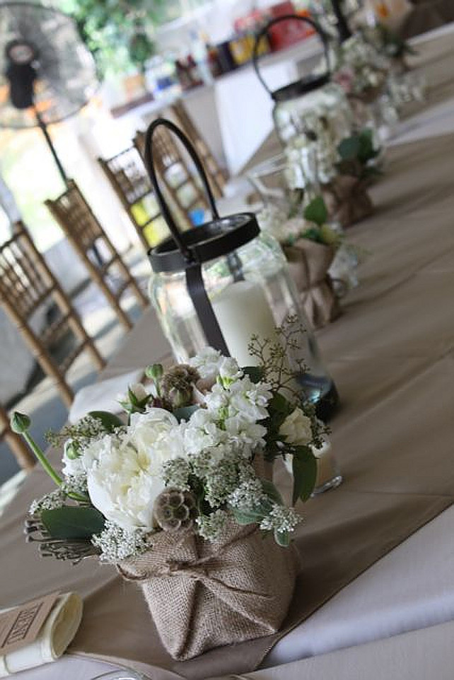 Table Decor Ideas. Wedding Table Decor Ideas. Shabby Chic Table Decor Ideas. Via The Full Bouquet.