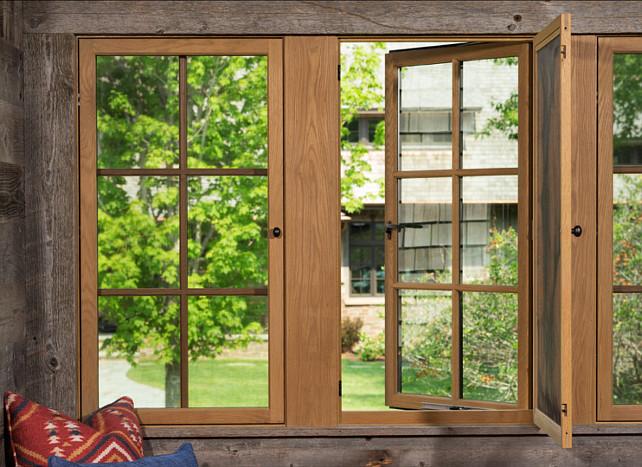 Window Ideas. The windows of this rustic guest house are from Marvin Windows.